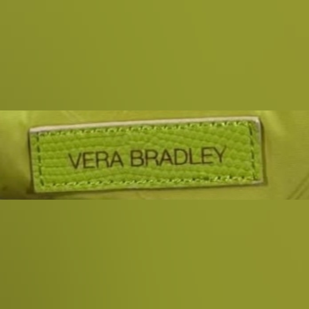VERA BRADLEY Preppy Poly Drawstring Backpack- Citrine Faux Leather Trim - Picture 5 of 12